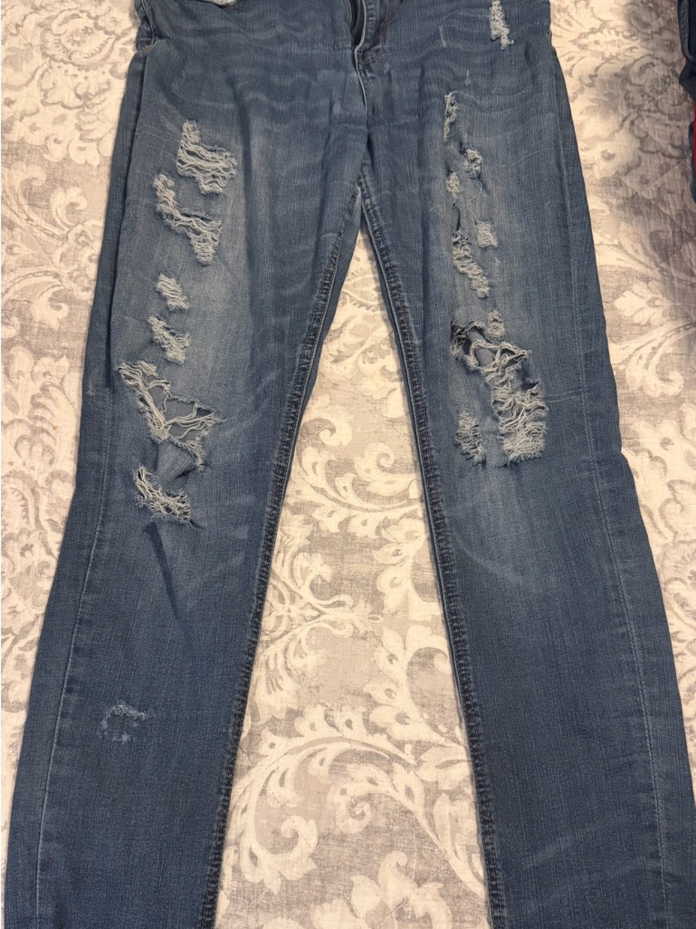 Mudd Distressed Skinny Jeans in Medium Blue